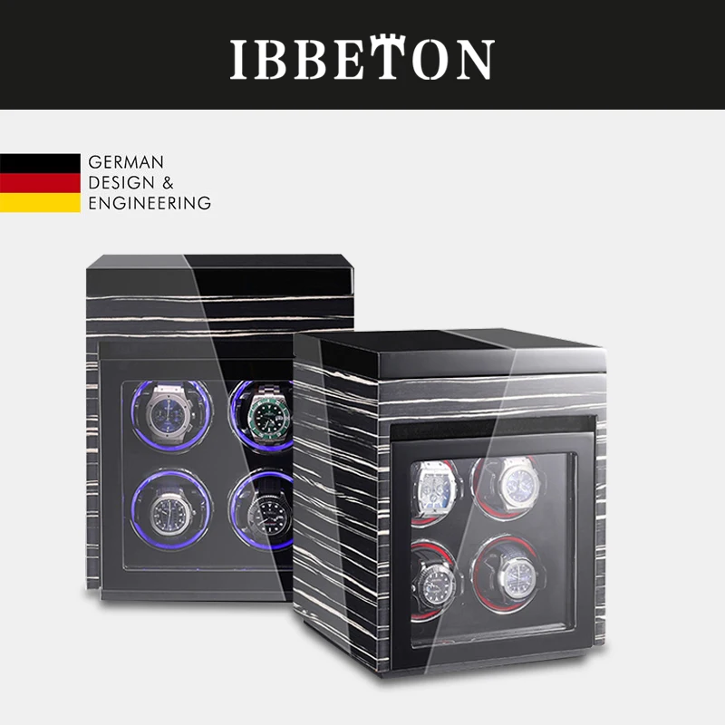 Mechanical Automatic Watch Winder Luxury Wood Watch Safe Box Touch Control and LED Interior Backlight Watches Storage Box