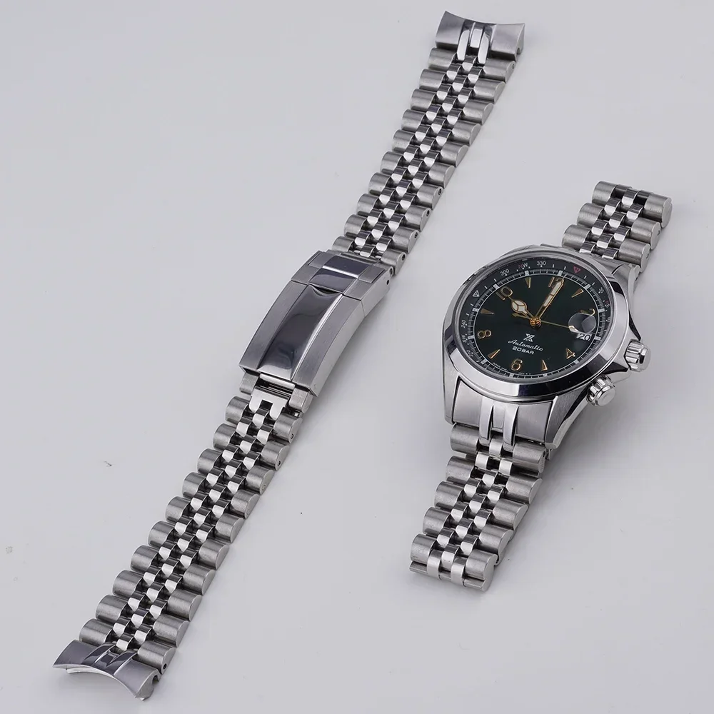 20mm Jubilee Strap For Seiko Prospex Alpinist SPB115 117 121 123 209 SARB013 15 Solid CurvedEnd Stainless Steel WatchBand