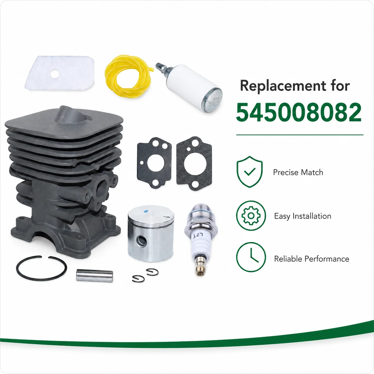 Cylinder Piston Kit Air Filter Fuel Filter Fuel Line Carburetor Gasket Spark Plug For Husqvarna 128C 128Cd 128L 128Ld 545008082