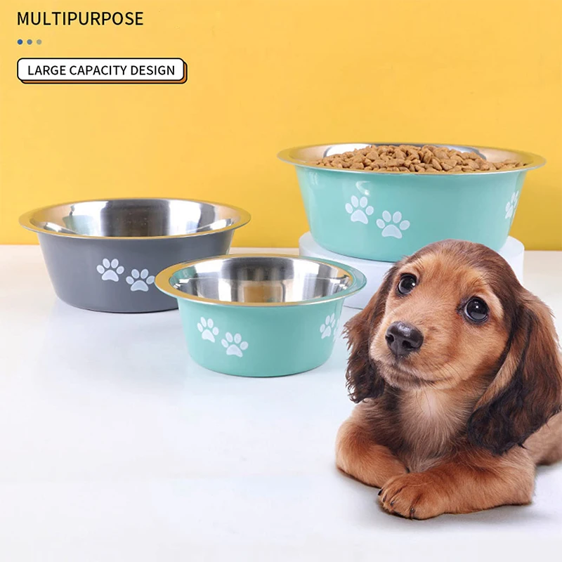 Cute Dog Bowls for Medium Large Dogs Feeding Bowls Water Bowls Stainless Steel Small Dog Food Bowl Elevated Raised Pet Feeders