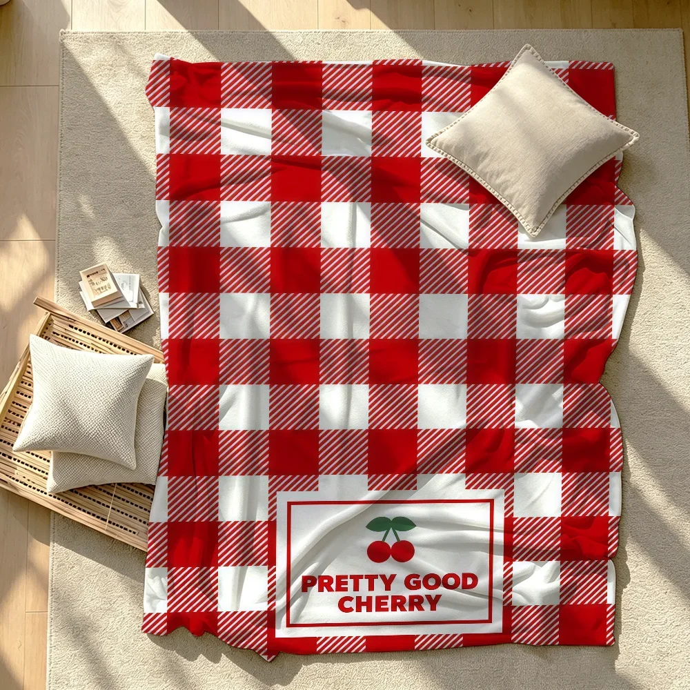Classic Retro Red Checkered Pattern Blanket Soft Warm And Thick Perfect For Bedroom Living Room Bed Sofa Camping Picnic Office