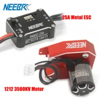 NEEBRC 1212 Outrunner Brushless Motor 3500KV 24T Gear 25A Metal ESC Adapter for 1/24 SCX24 RC Crawler Drift Car Truck Upgrade