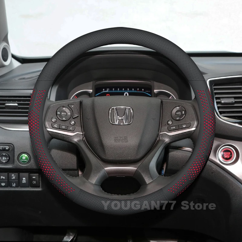 

Leather Car Steering Wheel Cover For Honda Pilot 2023 2024 2025 wear-resistant Auto Steering Wheel Honda Pilot Accessories