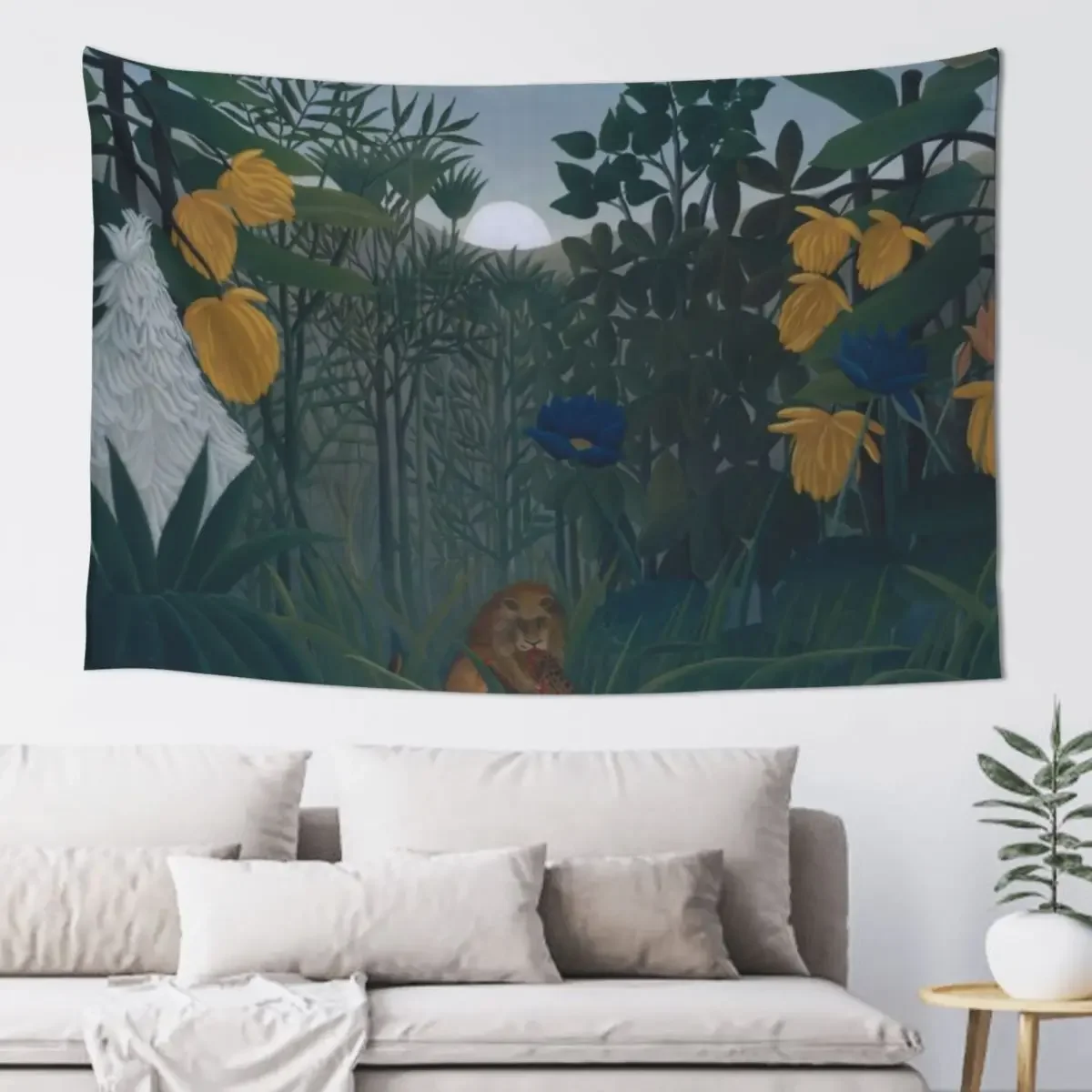 

Henri Rousseau. The Repast of the Lion, 1907. Tapestry Nordic Home Decor Decoration For Bedroom Tapestry