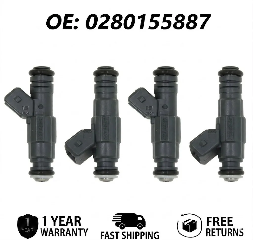 

4pcs Fuel Injectors for Mercury Mystique Ford Contour 2.0L 1999-2000, Replacement Part 0280155887, High Efficiency Nozzle Set