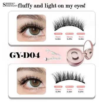 2對磁性假睫毛,自然蓬鬆,可重複使用,帶有睫毛夾,無需膠水,無需化妝 10 最佳銷售 磁性睫毛 - №9