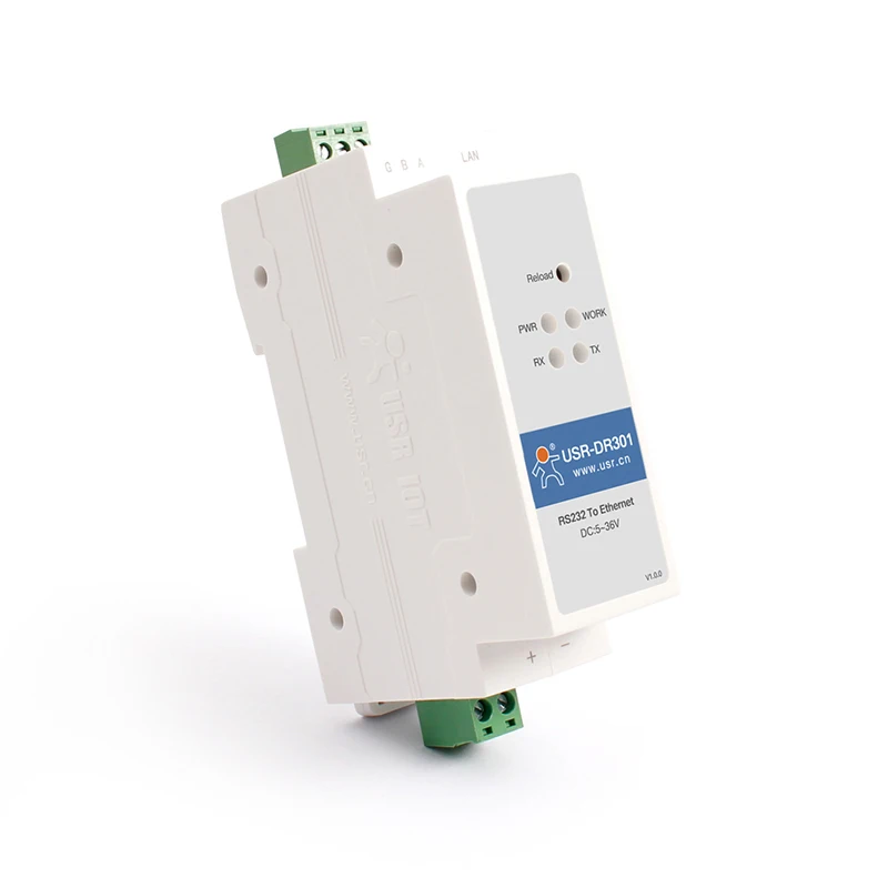 Puerto serie DIN RS232 a servidor convertidor Ethernet, USR-DR301 compatible con Modbus RTU a TCP para transmisión de datos