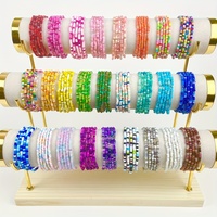 Vedawas 30-Piece(random Colors) Boho Beaded Stretch Bracelets, Handmade Colorful Beads For Spring Summer Beach