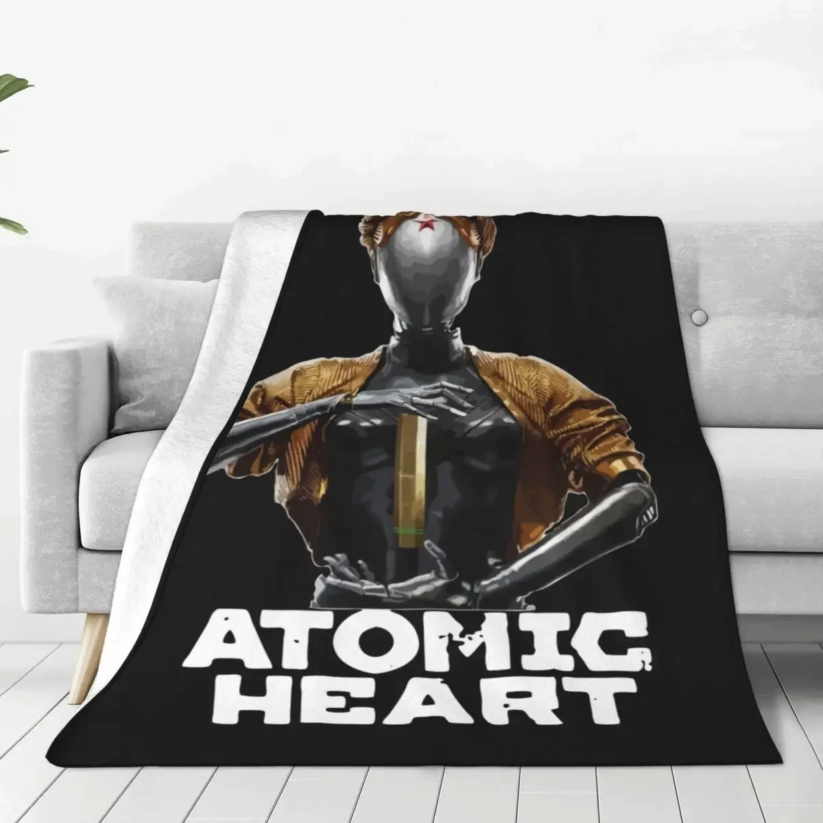 

Вязаные одеяла Atomic Heart, флисовое супермягкое покрывало для кровати, спальни, близнецы, игра СССР