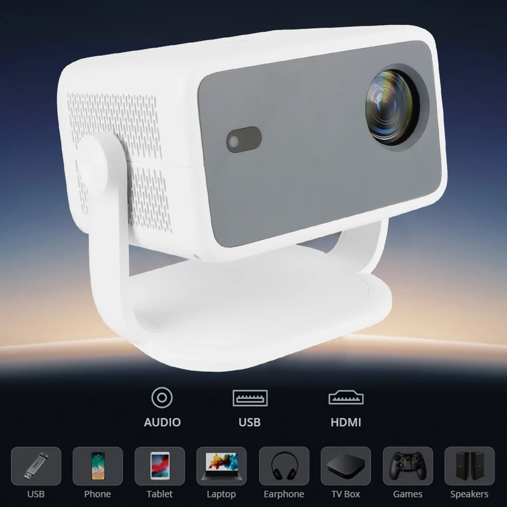 Projector Full HD LCD Projection Starry Sky Lamp Auto Focus Keystone Rotaty Type Home Theater Decor Bedroom Decoration Atmosphere Lights for 1920X1080P 4K Support