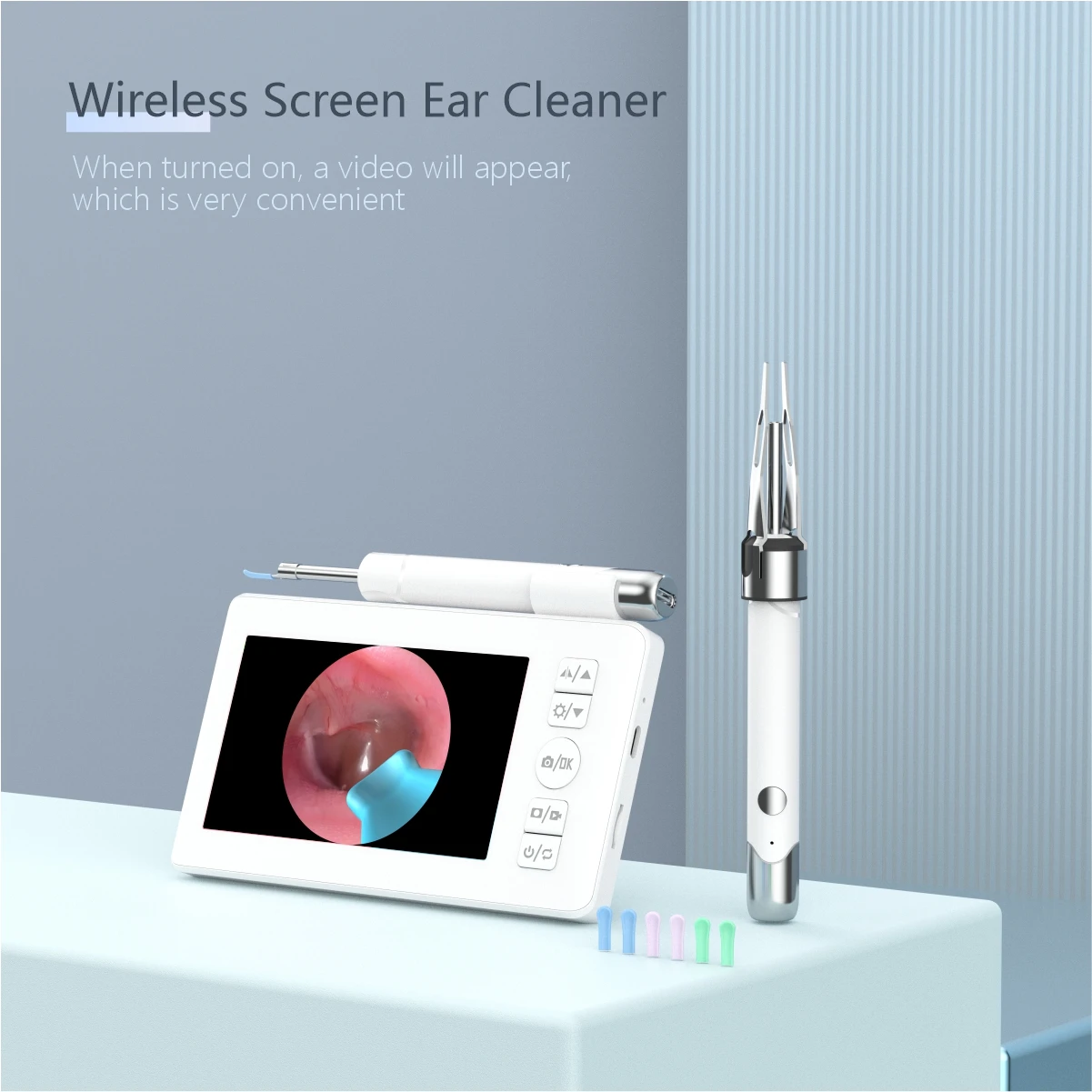 Earwax Removal Otoscope with Gyroscope, Safe Silicone Ear Picks,4.3inches Ear Cleaning Endoscope for Adults Kids Family