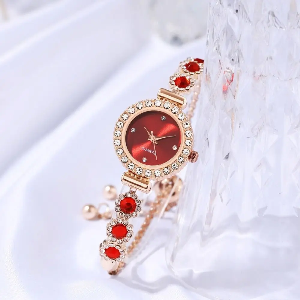 Elegant Rhinestone Bracelet Women's Quartz Watch Fashion Accessory Ladies Quartz Wristwatch Pull Rope Bracelet Watch Daily Wear