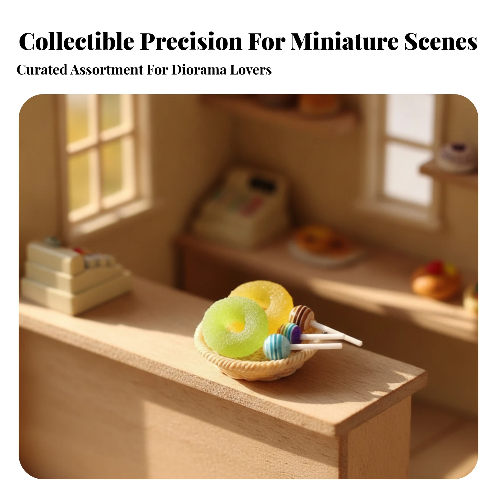 6 Pieces Ornament Compact Miniature Candy Basket Ornaments Lightweight for Collectors, DIY Crafts, Dessert Displays