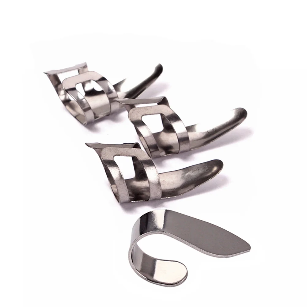 

4pcs Silver Stainless Steel Guitar Picks Lightweight Thumb Finger Picks for Guitar Bass Playing Collections