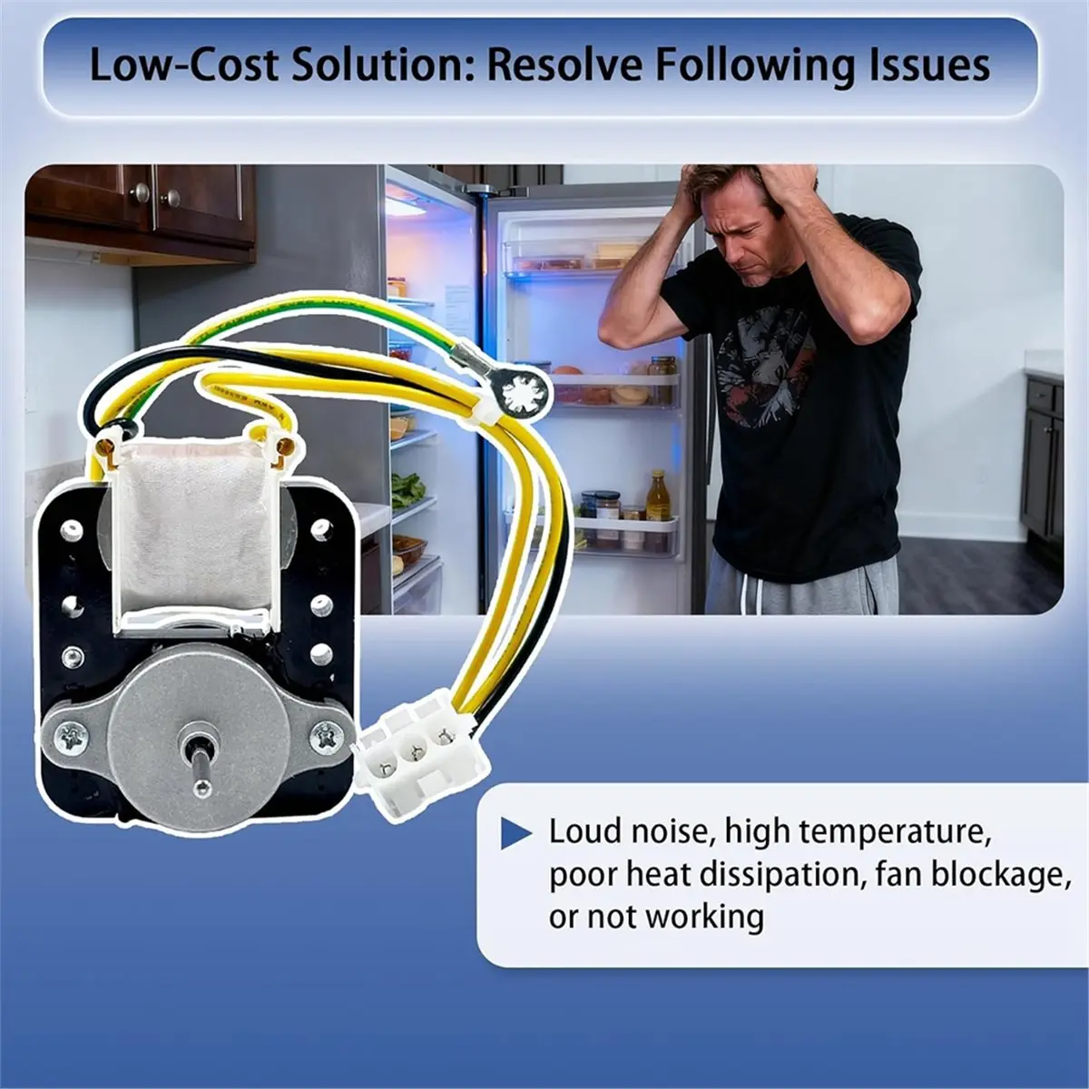Premium WR60X10168 Refrigerator Condenser Fan Motor Replacement for , 115V 11W 2200 RPM