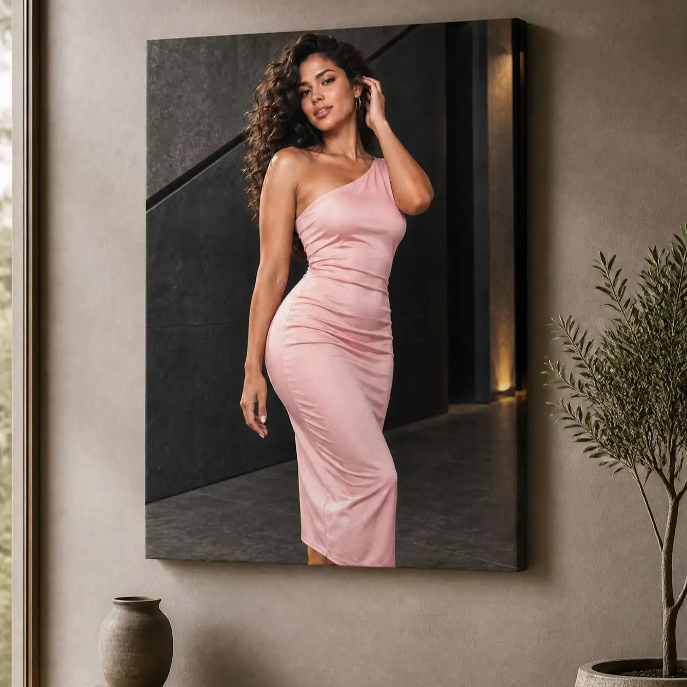 1PC Custom Photo Canvas Unframed Fabric Poster for Friends,Personalized Wall Art,Birthday Present,Portrait Poster,Bedroom Decor