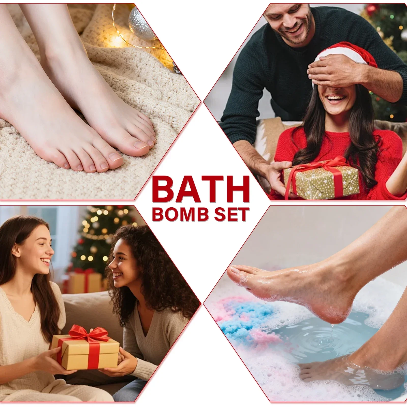 12 ชิ้น ชุดของขวัญลูกบอลอาบน้ำเกลือ ช่วยให้เคราตินนุ่ม ล็อคความชุ่มชื้น บำรุงผิว ปรับปรุงผิวแห้งและหยาบกร้าน