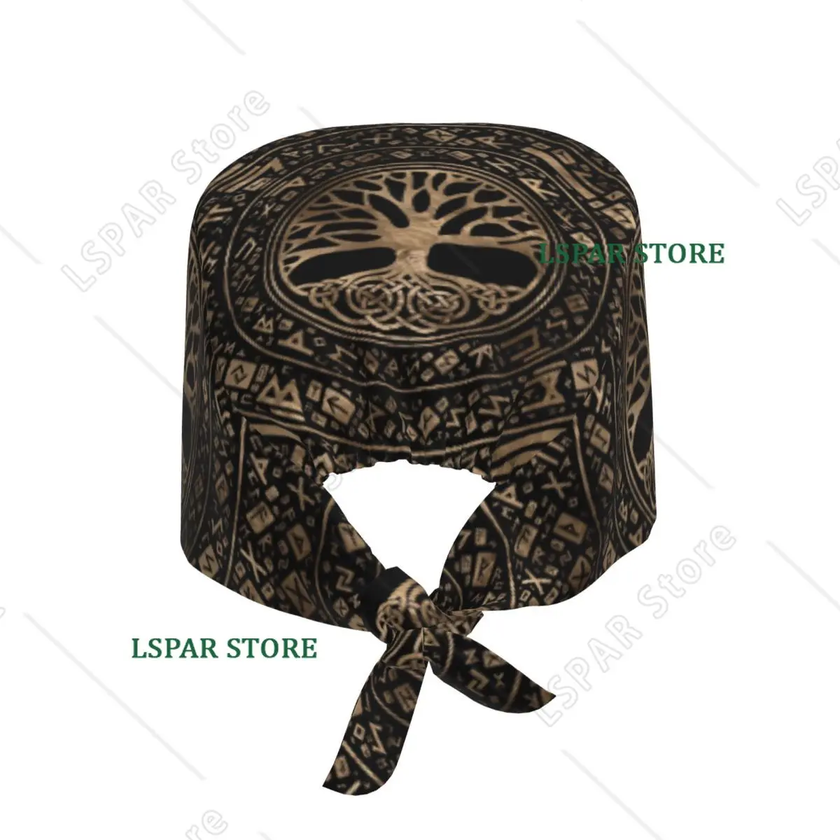 Custom Tree Of Life Yggdrasil Runic Pattern Medical Staff Scrubs Hat Unisex Viking Symbol Doctor Nursing Surgical Cap Scrub Caps
