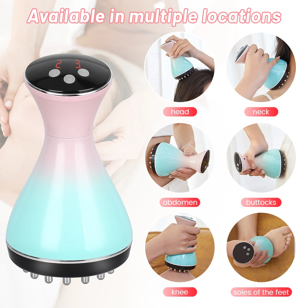 Electric Meridians Brush Guasha Anti-wrinkle Lose Weight Cellulite Massage Lymphatic Detoxification Body Massager Beauty Health