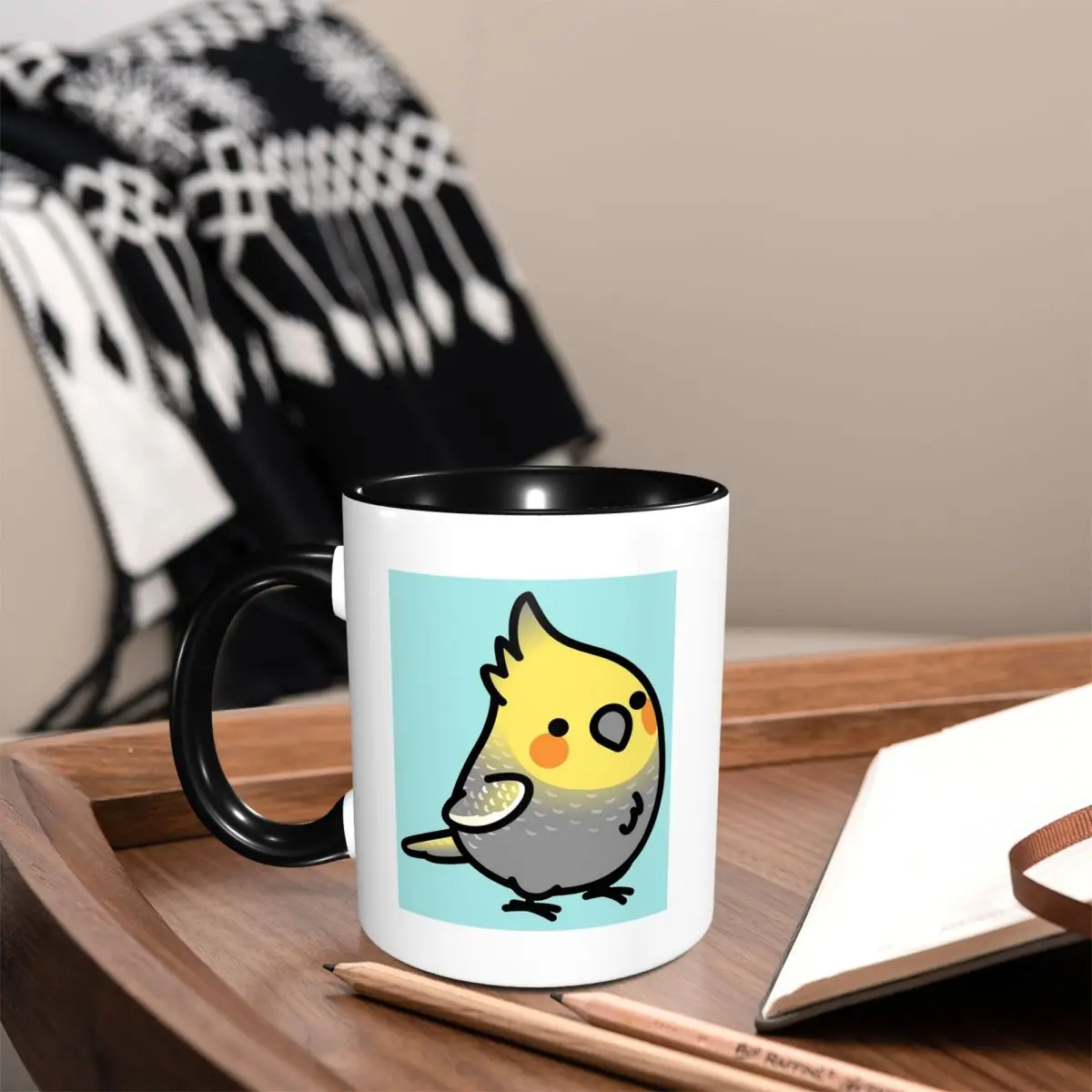 Chubby Pearl Cockatiel Mug Funny Ceramic Coffee Cups Tea Mugs Milk Cup Drinkware Gifts for Friends
