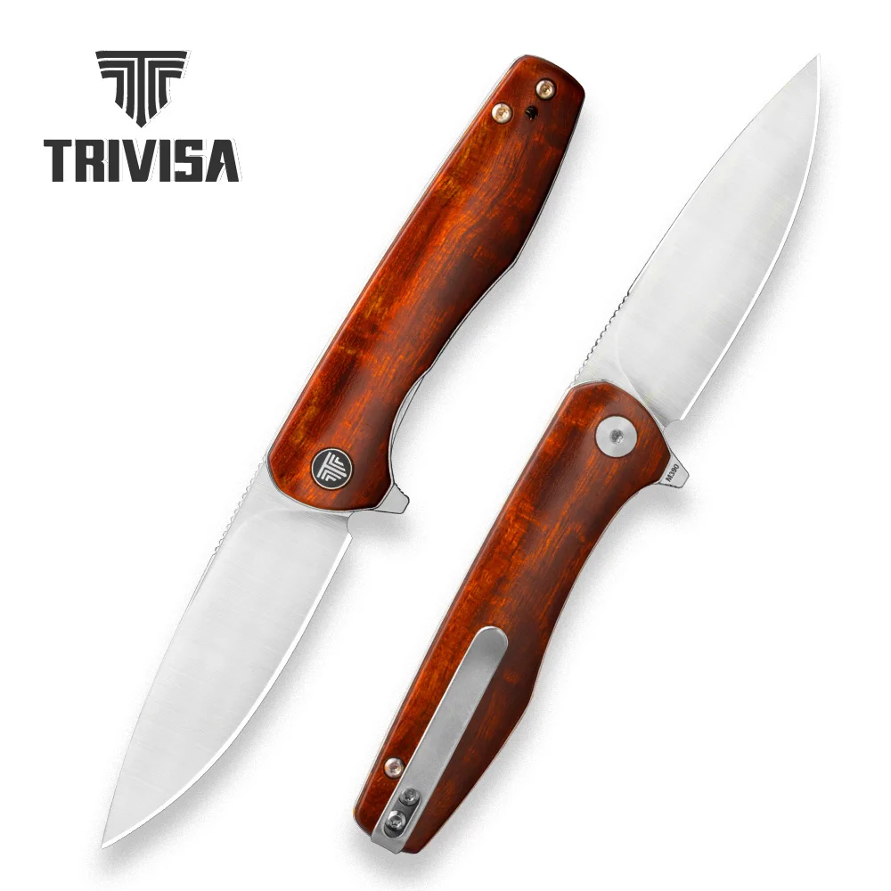 TRIVISA Pocket Folding Hummingbird Knife M390 Blade Ironwood Handle High Hardness Outdoor Survival Camping Cutting EDC Tool