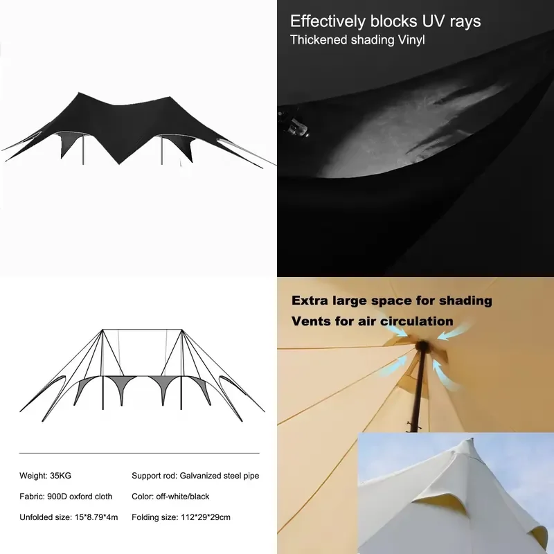 Hot Sale Camping Picnic Awning Tarp Shelter Lightweight Waterproof Rain Tarpaulin Awning for Camping Bedouin Stretch Tents