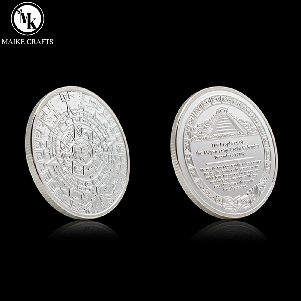 

2012 The Prophecy of The Mayan Long Count Calender Commemorative Coin Metal Maya Civilization Pyramid Challenge Coin Gift