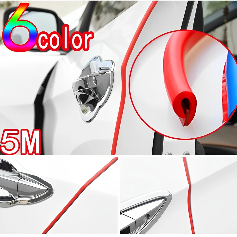 

5M Car U Type Car Door Protection Edge Car Door Protector Strip Guard Trim Auto Door Edge Anti Collision Strip Car Decoration