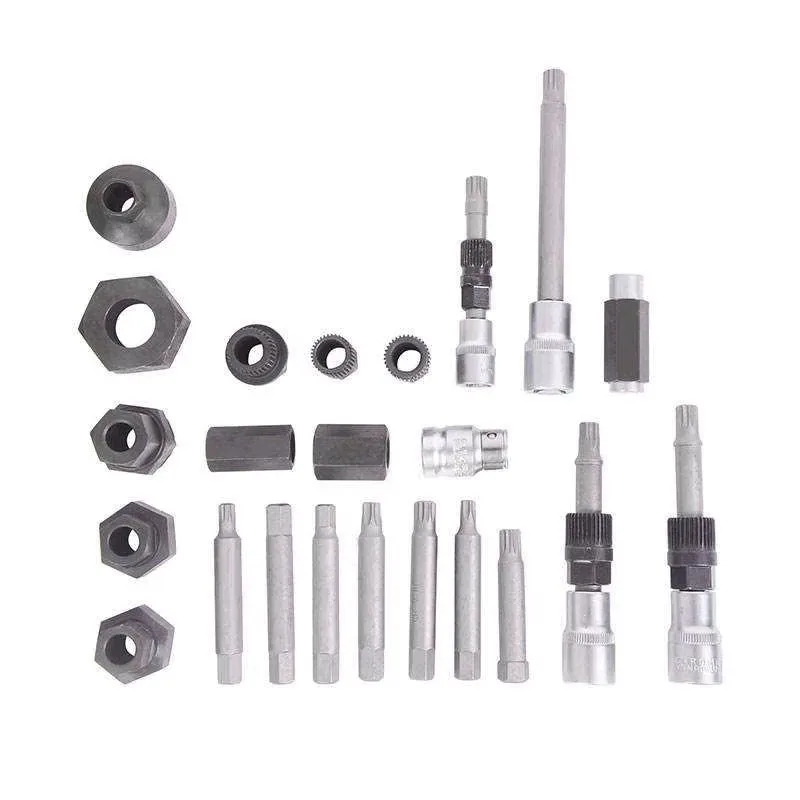 

18 шт./компл., разборка шкива свободного хода, подходит для инструментов для ремонта автомобиля, набор инструментов для снятия шкива генератора из легированной стали