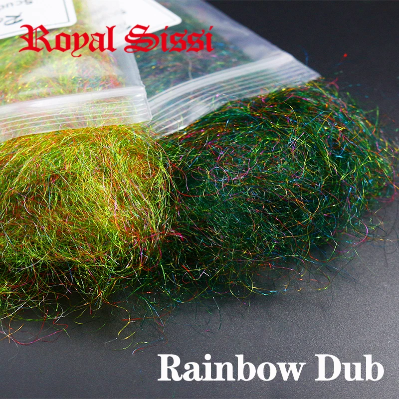 Royal Sissi 2packs rainbow scud dubbing light&Dark rainbow shade assorted scud dubs nymph thorax collar fly tying materials