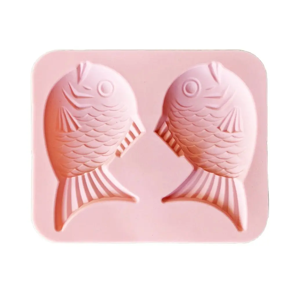 

Non-Stick Silicone Snapper Chocolate Mold Household Waffle Cookie Cake Double Fish Baking Mould Dedicated to Microwave Oven