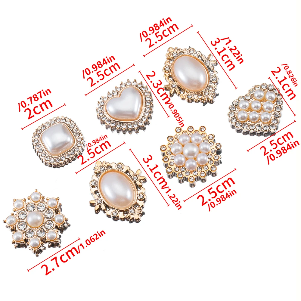 20pcs fashion imitation pearl flower disc drill Multi-style acrylic rhinestone patches for diy bow headdress costume brooch acce