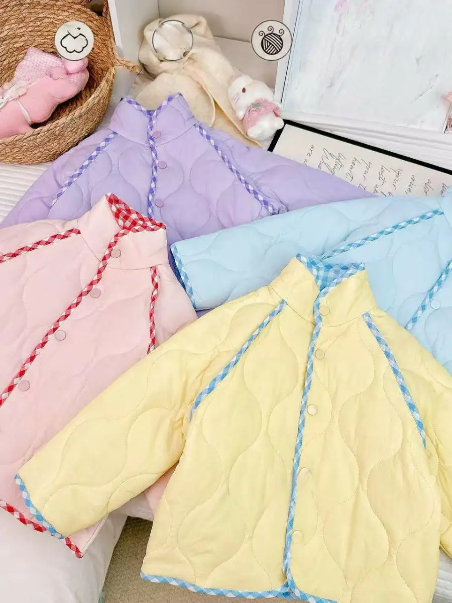 

Thiened Cotton Jaet for Girls Autumn Winter School orm Windproof Casual Inner Wear Baby Warm Cotton Coat