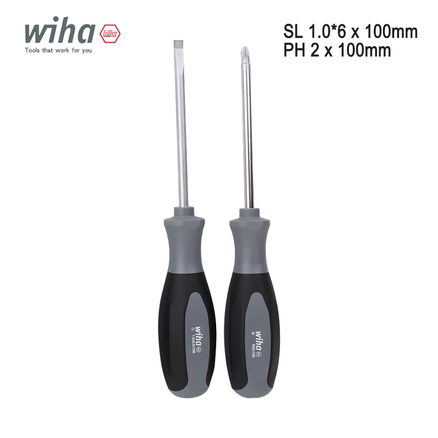 WIHA 2PCS BlackForest Screwdriver Set Household Cross Flat Head Screwdrivers Security Repair Hand Tools 80304C