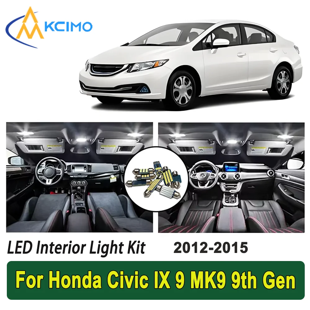 

New Light Bulb For Honda Civic IX 9 MK9 9th Gen (2012-2015) Premium Bright LED Interior Dome Map Trunk Light Kit Car Led Lamps