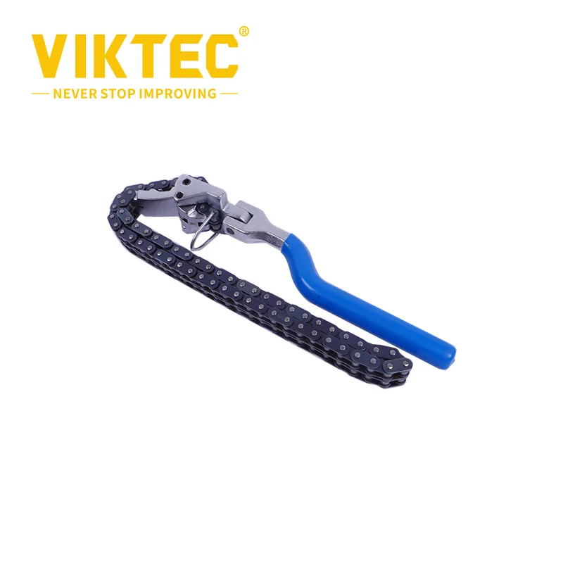 VIKTEC Oil Filter Chain Wrench 60-160mm,60-195mm Chain Type Oil Filter Wrench Auto Tool Engine Box Spanner VT14023