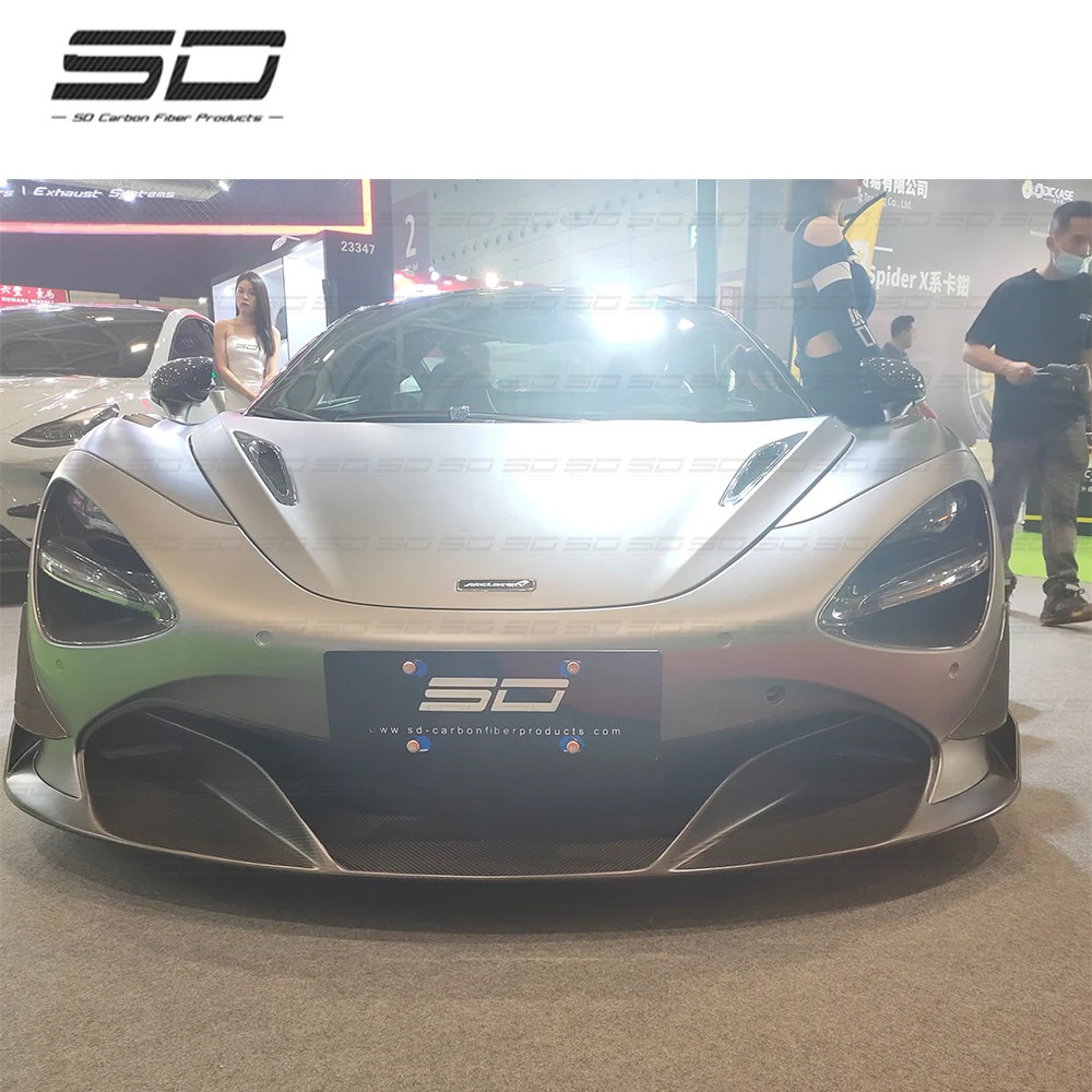 High Quality  Body Kit Dry Carbon Fiber Front Bumper Lip For McLaren 720s