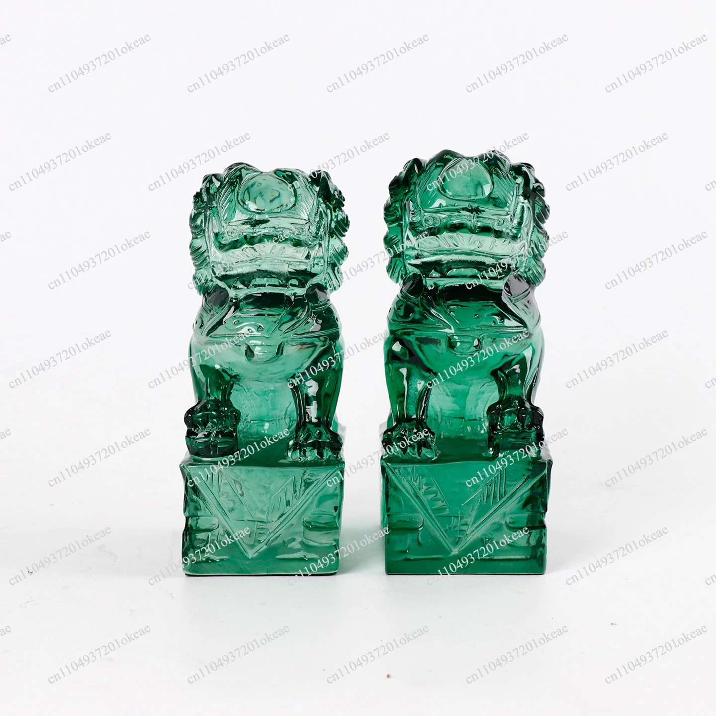 New Chinese resin green lion ornament club office soft decoration study furnishings hotel display cabinet furnishings