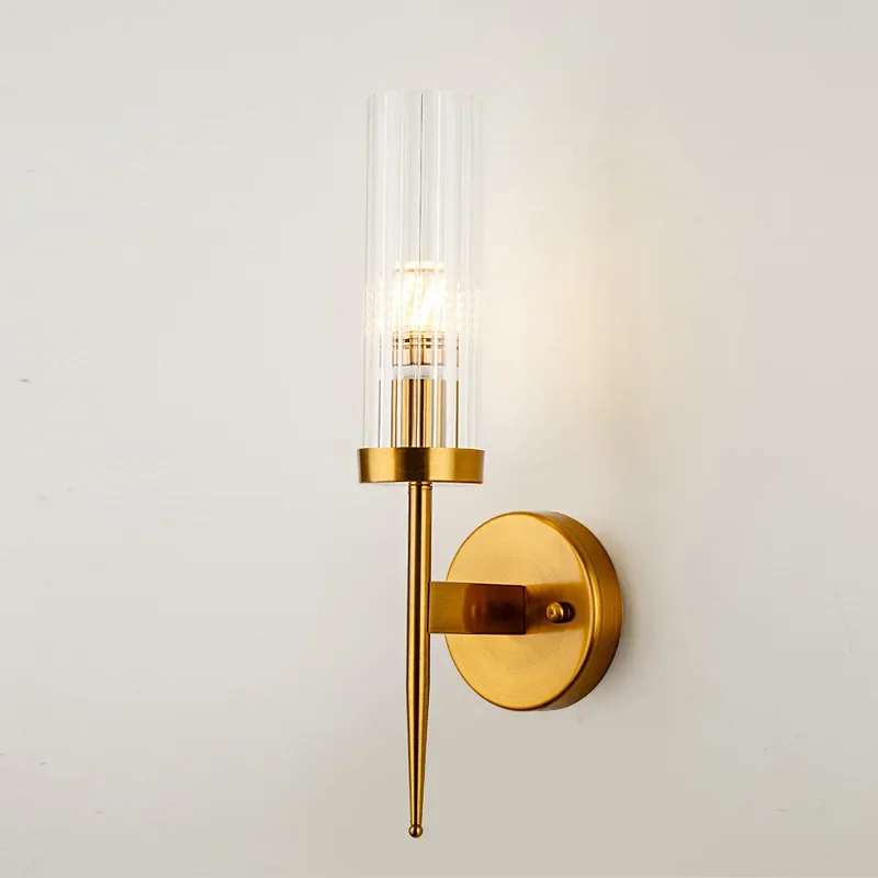 Modern LED Wall Lamp Nordic Sconce Light Fixture Metal European Style Metal Light  Bedroom Light Wall Lights for Home Background