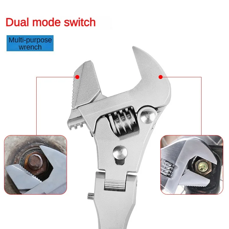 10 Inch Ratchet Adjustable 5-in-1 Torque Wrench Can Rotate And Fold 180 Degrees Fast Wrench Pipe Wrench Repair Tool