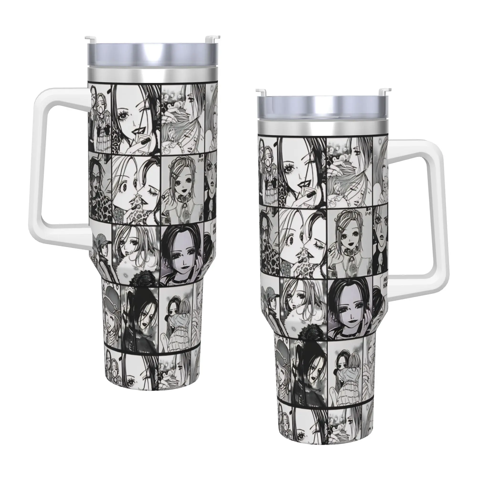Stainless Steel Tumbler Nana x Hachi  Manga Panel collage Thermal Mug Heat Preservation Cold Drink Mugs Cup Driving Water Bottle