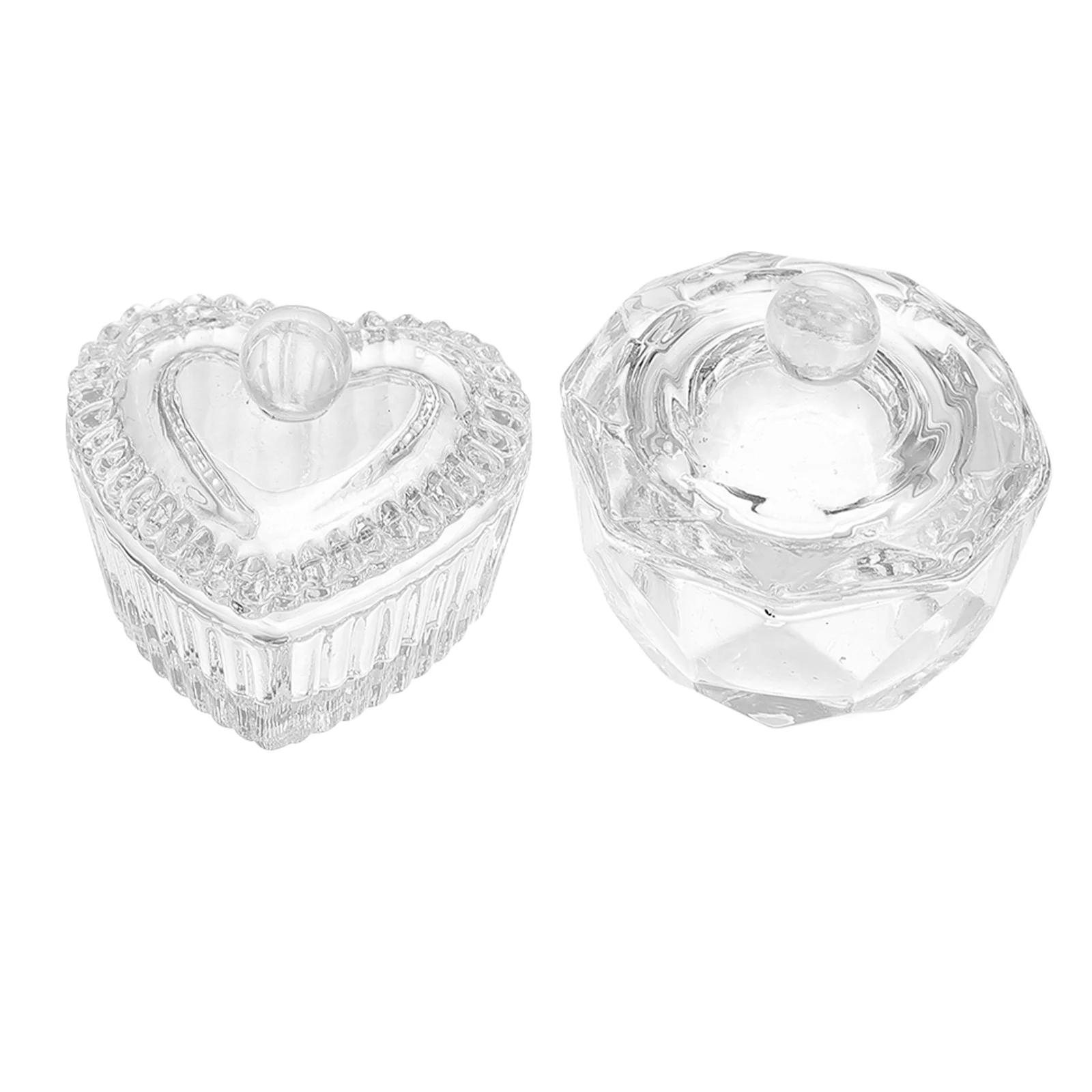 2 pezzi di tazza di cristallo mini contenitore per polvere liquida acrilica per kit di strumenti per manicure contenitore per liquidi acrilici per lavoro di nail art portatile
