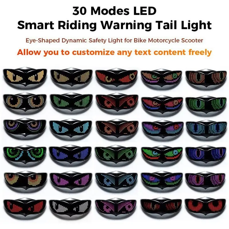 Simple Cycling Safety Warning LED Screen Bicycle Helmet Accessories Smart LED Helmet Display For Night Riding