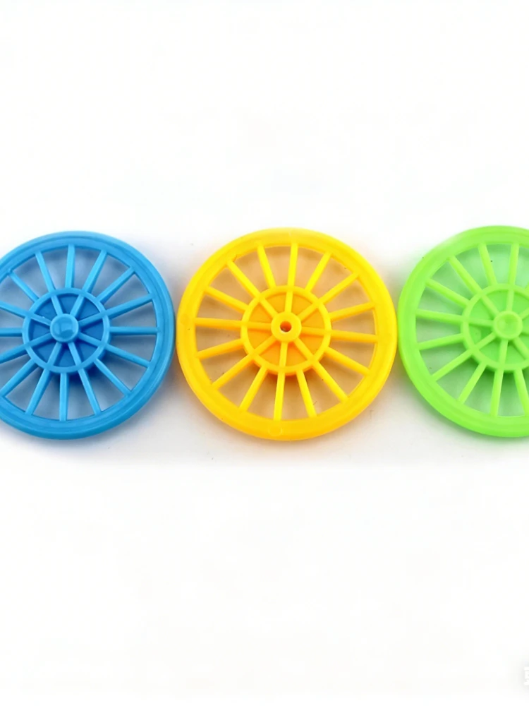 Rodas de raio de plástico com furo de 2 mm - Rodas pequenas estreitas para materiais de artesanato de carro de brinquedo modelo DIY