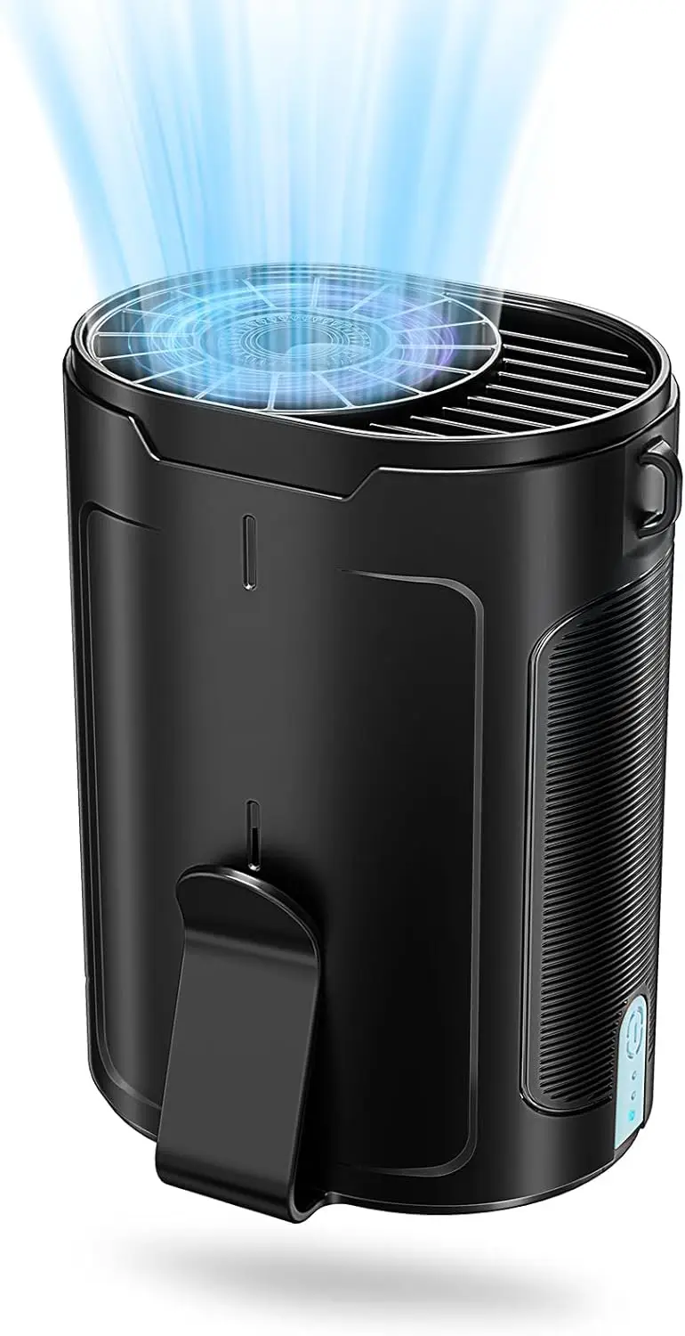 

Portable Waist Fan, Rechargeable Wearable Fan with 25H Battery, 6600RPM Strong Wind, 4-in-1 Hands-Free Clip Fan Quiet for Work Travel Outdoors - Black
