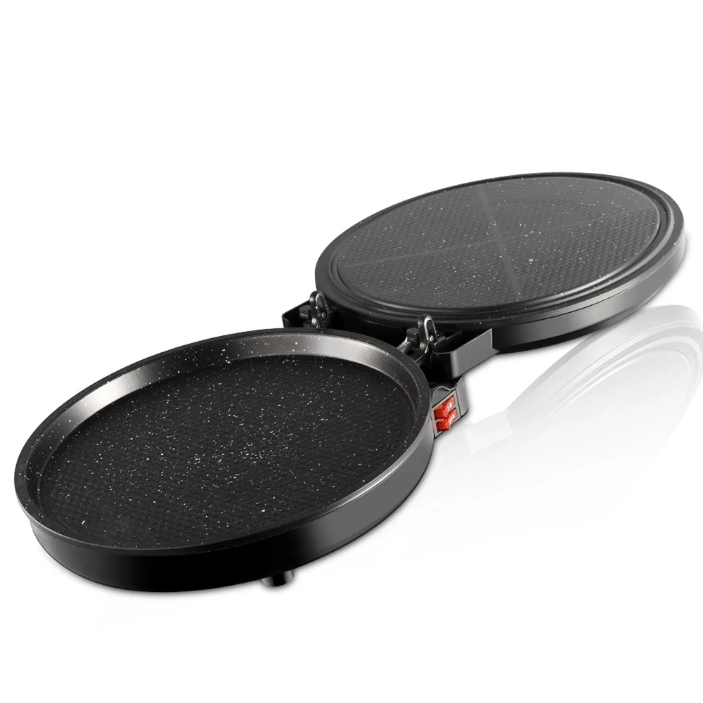 Electric Griddle For Home Use With Double-sided Heating For Pancakes And Crepes Deeper And Larger Pan Breakfast Maker