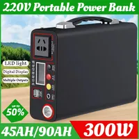 90Ah/45AH 220V Portable Charging Station 300W External PowerBank Home Outdoor Camping Lifepo4Power System Rechargeable Generator