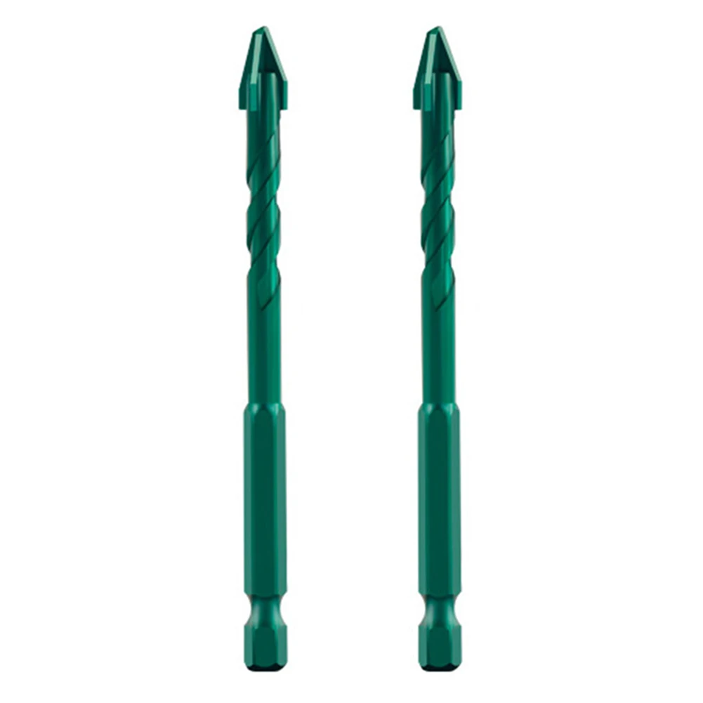 2/4pcs 6mm 8mm 10mm 12mm Green Eccentric Drill Bit Concrete Drill Bit Set For Tile Brick Plastic And Wood Drill Power Tools