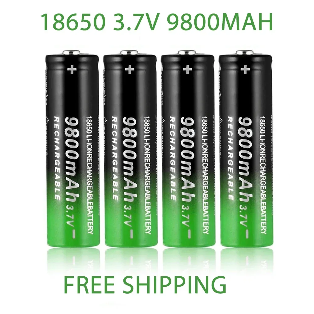 18650 Battery Rechargeable Battery 3.7V 18650 9800mAh Capacity Li-ion Rechargeable Battery For Flashlight Torch Battery+Charger