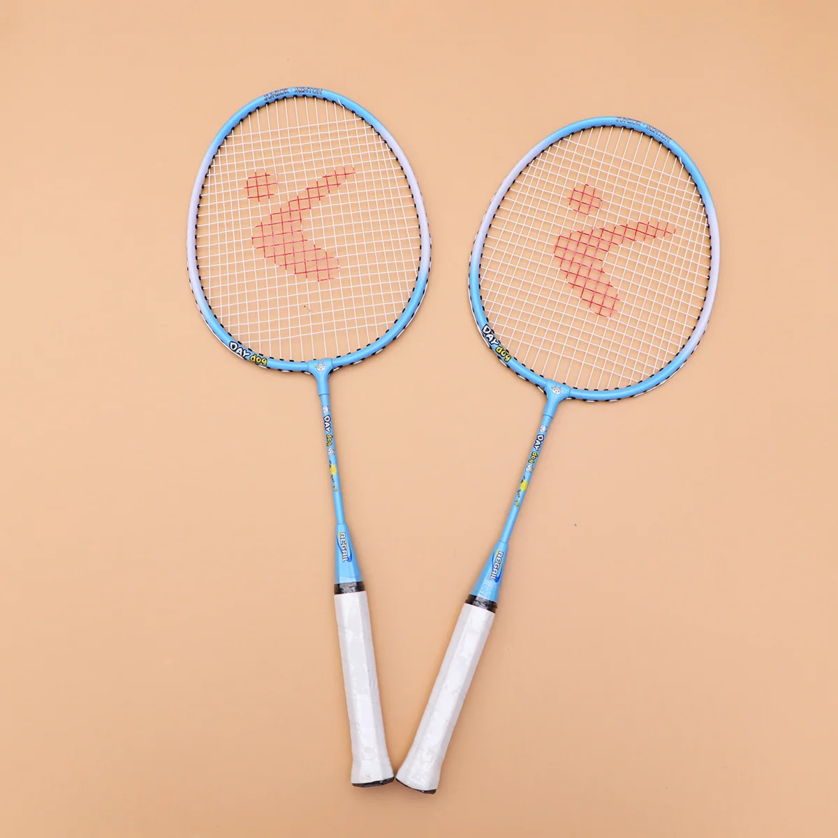 1 Pair Kids Aluminium Alloy Badminton Racket Outdoor Sports Racket Set Training Pats Paternity Children Cartoon Badminton Racket